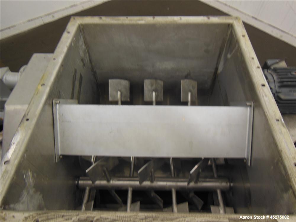Used Stainless Steel Halvor Forberg Twin Shaft Fluidizer, 4.2 Cubic Feet, Model F-120