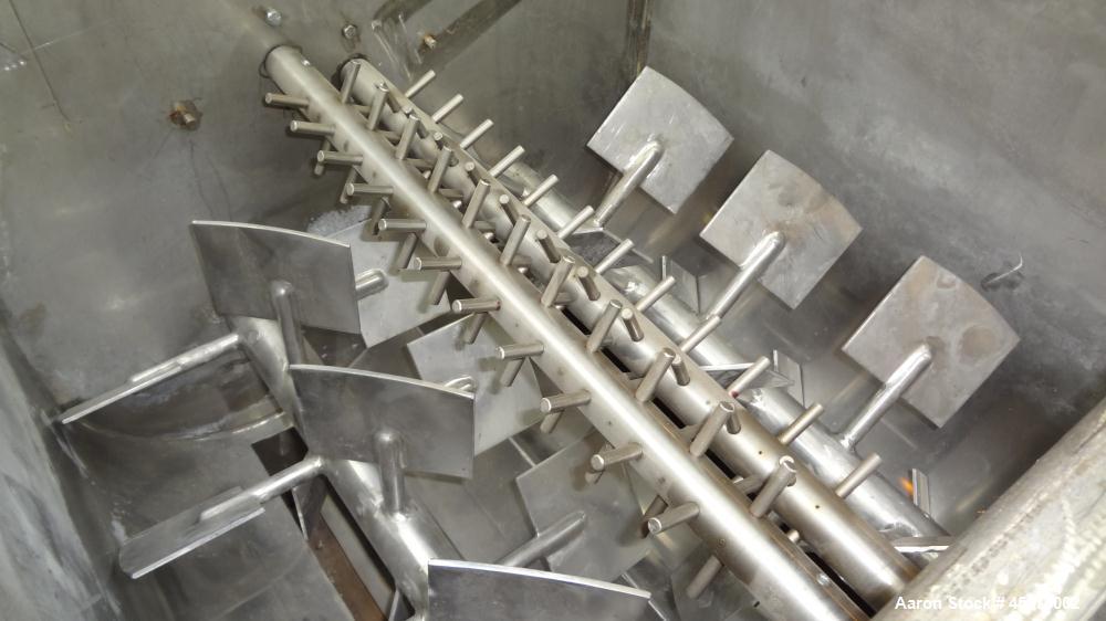 Used Stainless Steel Halvor Forberg Twin Shaft Fluidizer, 4.2 Cubic Feet, Model F-120