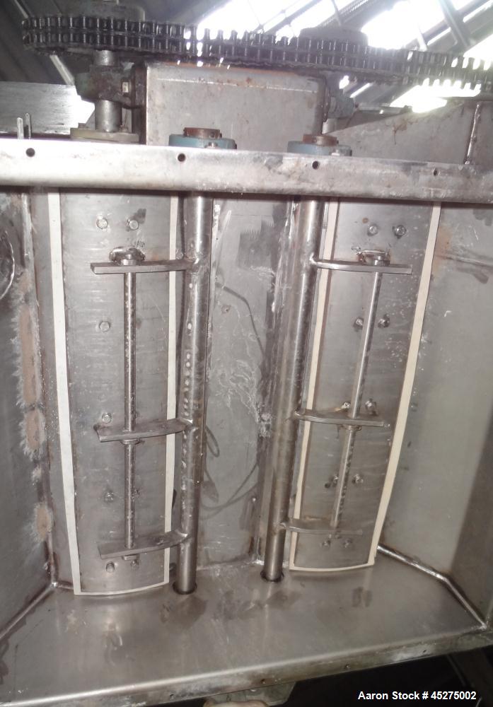 Used Stainless Steel Halvor Forberg Twin Shaft Fluidizer, 4.2 Cubic Feet, Model F-120
