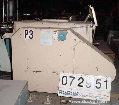 USED: Forsberg fluidized zone mixer, model F500XE, stainless steel.17.7 cu ft batch capacity. Chamber 46"L-R x 53-1/2"F-B. Twin shaftcounter-rotating overlapping paddles. 2 side access doors, twinBom...
