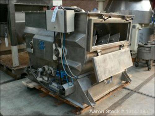 Used- Stainless Steel Halvor Forberg 787 (F-500) Double Shaft Paddle Mixer, capacity 17.7 cubic feet (500 liters)