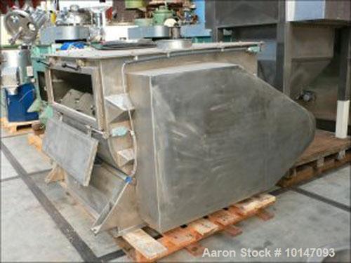 Used- Stainless Steel Halvor Forberg 787 (F-500) Double Shaft Paddle Mixer, capacity 17.7 cubic feet (500 liters)