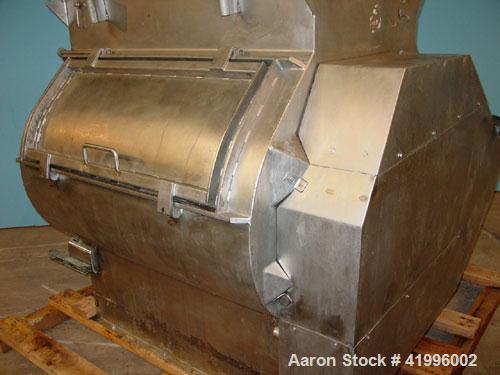 Used Halvor Forberg Twin Shaft Fluidizer, Model 795, Stainless Steel. Chamber approximately 52’’ long x 60’’ wide. (2) 3-1/2’’ diameter shafts with (14) paddles per shaft,  paddles 9-1/4’’ x 10’’ wel...
