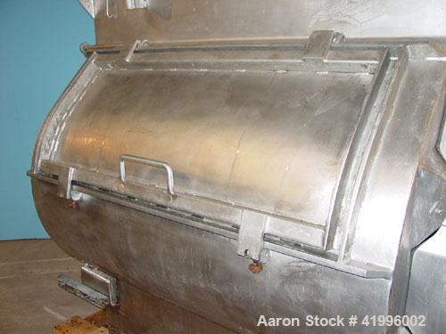 Used Halvor Forberg Twin Shaft Fluidizer, Model 795, Stainless Steel. Chamber approximately 52’’ long x 60’’ wide. (2) 3-1/2’’ diameter shafts with (14) paddles per shaft,  paddles 9-1/4’’ x 10’’ wel...