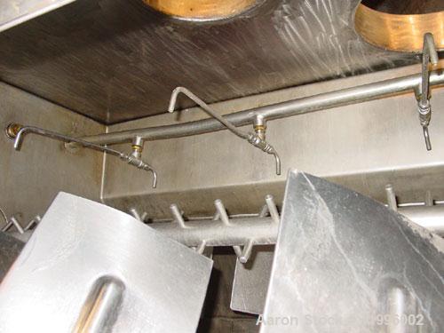 Used Halvor Forberg Twin Shaft Fluidizer, Model 795, Stainless Steel. Chamber approximately 52’’ long x 60’’ wide. (2) 3-1/2’’ diameter shafts with (14) paddles per shaft,  paddles 9-1/4’’ x 10’’ wel...