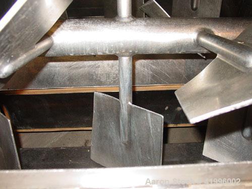 Used Halvor Forberg Twin Shaft Fluidizer, Model 795, Stainless Steel. Chamber approximately 52’’ long x 60’’ wide. (2) 3-1/2’’ diameter shafts with (14) paddles per shaft,  paddles 9-1/4’’ x 10’’ wel...