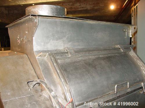 Used Halvor Forberg Twin Shaft Fluidizer, Model 795, Stainless Steel. Chamber approximately 52’’ long x 60’’ wide. (2) 3-1/2’’ diameter shafts with (14) paddles per shaft,  paddles 9-1/4’’ x 10’’ wel...