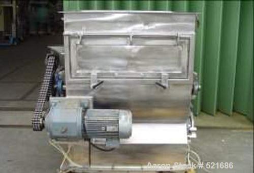 USED: Halvor Forberg paddle mixer, type F-500. Material of construction is stainless steel on product contact parts. Capacit...