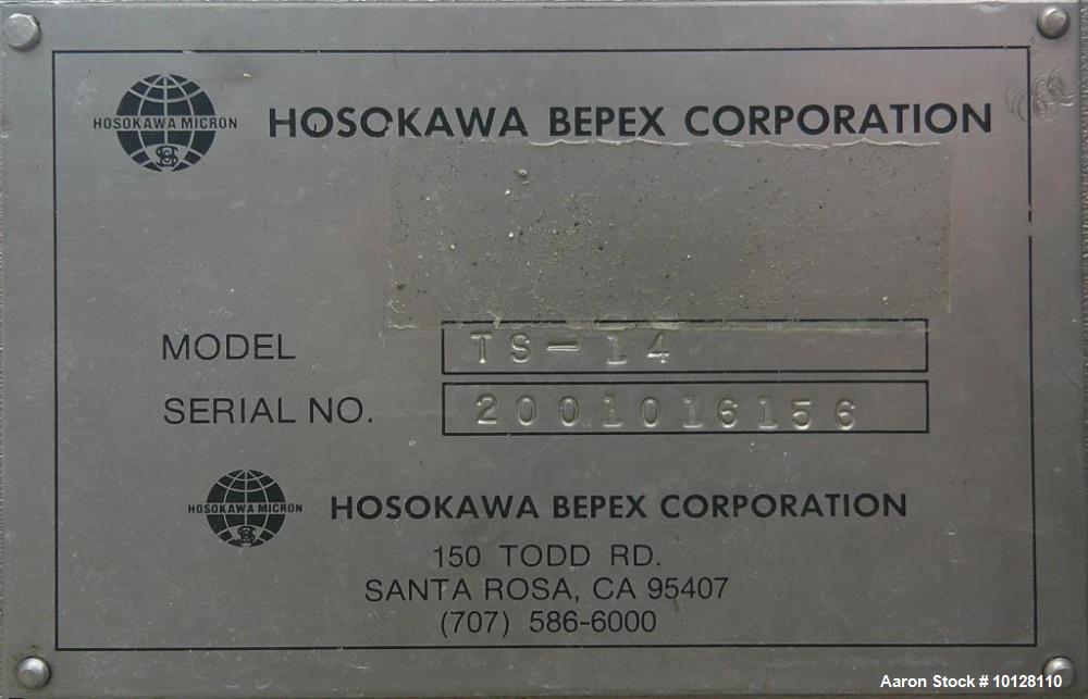 Used Hosokawa Bepex TS-14 High Shear Paddle Blender | Stainless Steel Industrial Mixer
