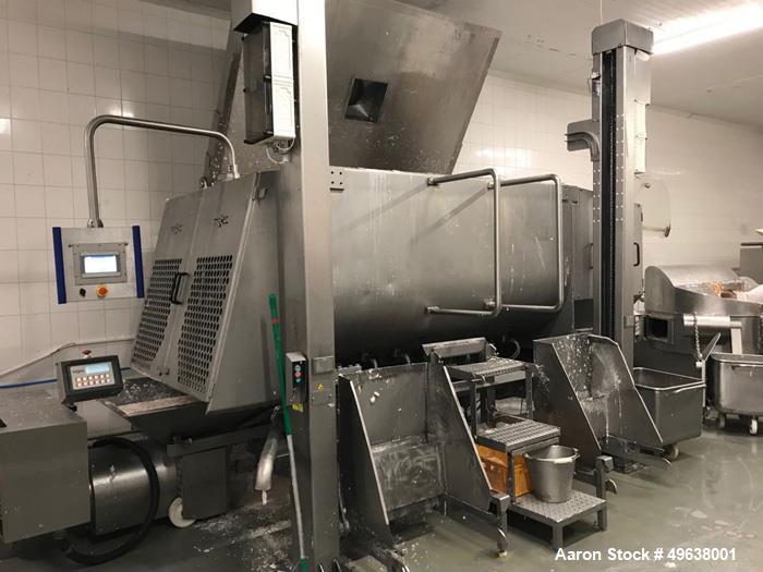 Used Inotec Double Paddle Vacuum Mixer, Type IM3000V. Stainless steel construction. Working capacity 105.9 cubic feet (3000 liters). Double shafts with each 6 paddles. Double end product discharge. C...