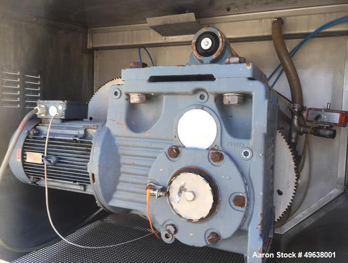 Used Inotec Double Paddle Vacuum Mixer, Type IM3000V. Stainless steel construction. Working capacity 105.9 cubic feet (3000 liters). Double shafts with each 6 paddles. Double end product discharge. C...