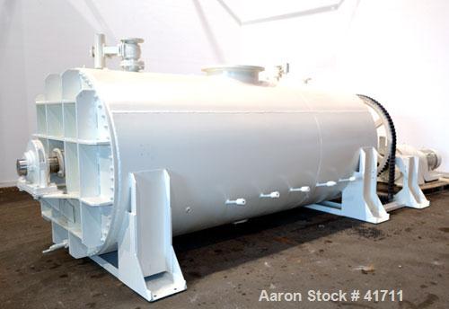 Used J.H. Day Cylindrical Paddle Mixer, 200 Cubic Feet Working Capacity, 316 Stainless Steel. 60" Diameter x 144" long. Carbon steel jacket rated 50 psi at 295 degrees F. Internal rated 50 psi at 295...