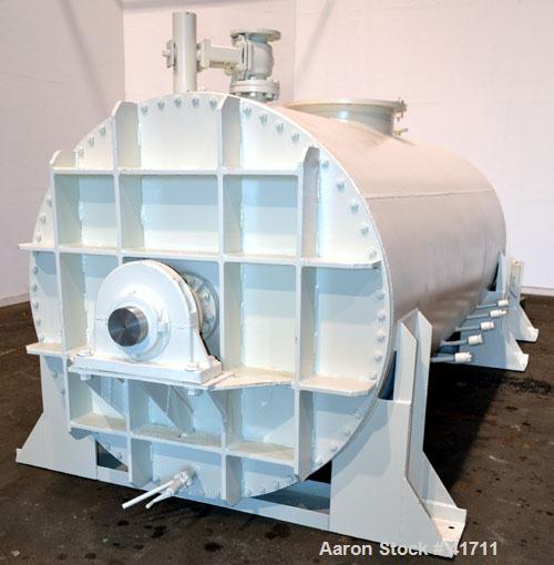 Used J.H. Day Cylindrical Paddle Mixer, 200 Cubic Feet Working Capacity, 316 Stainless Steel. 60" Diameter x 144" long. Carbon steel jacket rated 50 psi at 295 degrees F. Internal rated 50 psi at 295...
