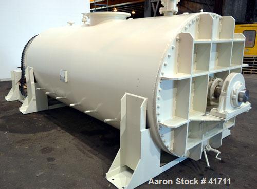 Used J.H. Day Cylindrical Paddle Mixer, 200 Cubic Feet Working Capacity, 316 Stainless Steel. 60" Diameter x 144" long. Carbon steel jacket rated 50 psi at 295 degrees F. Internal rated 50 psi at 295...