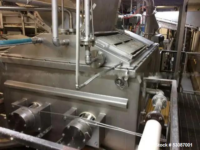Used Karl Schnell Paddle Mixer, Stainless Steel. Approximately 140 cubic feet, 4000 Liter capacity. Has stainless steel feed hopper with dual screw conveyors, driven by (2) Approximate 5.4HP drive ge...