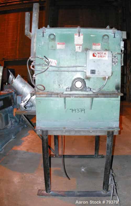 USED: Kelly Duplex single shaft horizontal paddle mixer, model 3604HM. 36 cubic foot working capacity, carbon steel. Non-jacketed trough 36" wide x 48" long x 42" deep, (1) 3" shaft with 4 bolt-on pl...