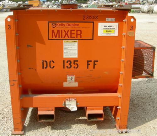 Used Kelly Duplex Paddle Mixer, Model 4204PTV, 44 Cubic Feet, Carbon Steel. Non-jacketed trough 42-1/2" wide x 48" long x approximately 47" deep. Approximate 2-1/2" diameter shaft with (4) bolt on pa...