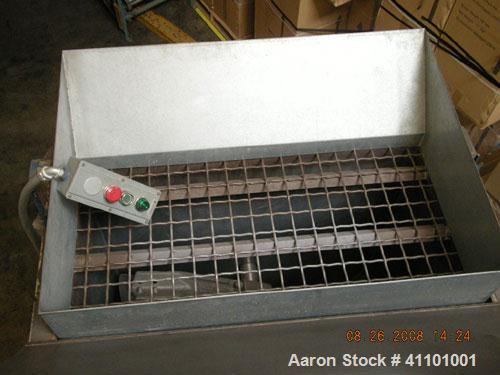 Used Kelly Duplex Horizontal Mixer. Approximately 100 cubic foot capacity, approximately 85 rpm. Dimensions: 96.25" long x 42" wide x 52.5" top of vessel to bottom of vessel, 7" x 7" discharge in cen...