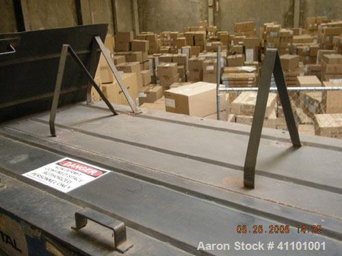 Used Kelly Duplex Horizontal Mixer. Approximately 100 cubic foot capacity, approximately 85 rpm. Dimensions: 96.25" long x 42" wide x 52.5" top of vessel to bottom of vessel, 7" x 7" discharge in cen...
