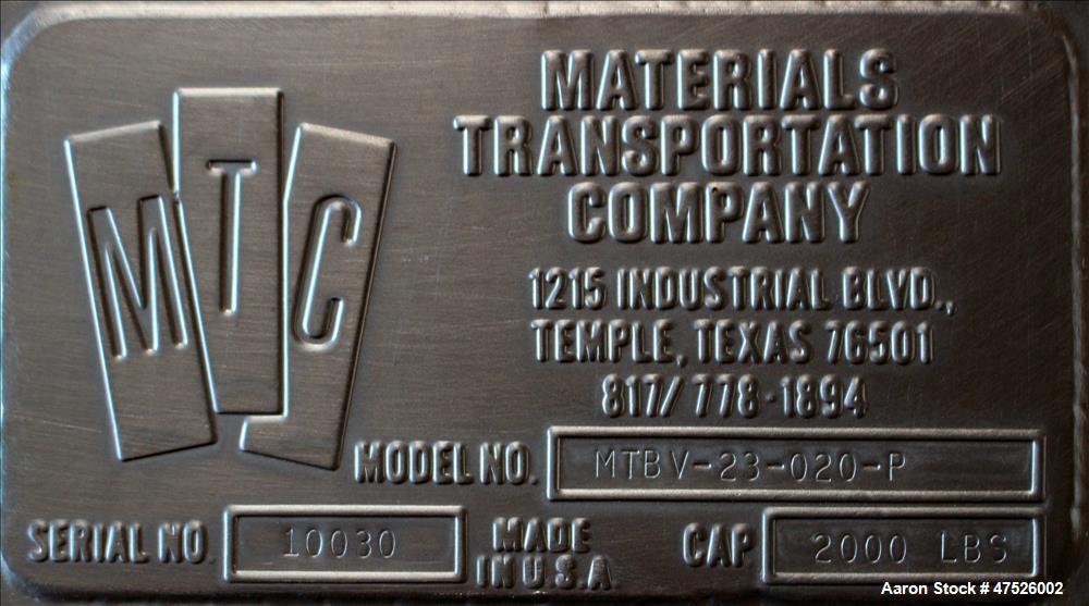 Used MTC/Materials Transportation Company Paddle Blender, Model MTBV-23-020-P