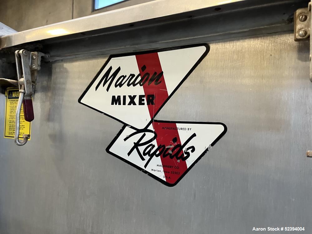Used Marion Paddle Blender, Stainless Steel. Approximately 10 Cubic feet