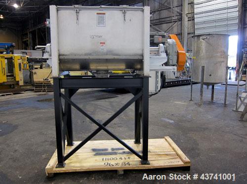 Used Marion Paddle Mixer, Model 2030, 15 Cubic Foot Working Capacity (24 Total), 304 Stainless Steel.  Non-jacketed trough 27-1/2” wide x 48” long x approximately 35” deep.  3” Diameter shaft with (4...