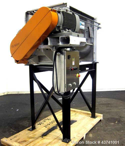 Used Marion Paddle Mixer, Model 2030, 15 Cubic Foot Working Capacity (24 Total), 304 Stainless Steel.  Non-jacketed trough 27-1/2” wide x 48” long x approximately 35” deep.  3” Diameter shaft with (4...