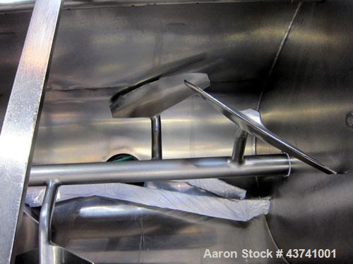 Used Marion Paddle Mixer, Model 2030, 15 Cubic Foot Working Capacity (24 Total), 304 Stainless Steel.  Non-jacketed trough 27-1/2” wide x 48” long x approximately 35” deep.  3” Diameter shaft with (4...