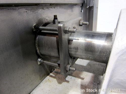 Used Marion Paddle Mixer, Model 2030, 15 Cubic Foot Working Capacity (24 Total), 304 Stainless Steel.  Non-jacketed trough 27-1/2” wide x 48” long x approximately 35” deep.  3” Diameter shaft with (4...