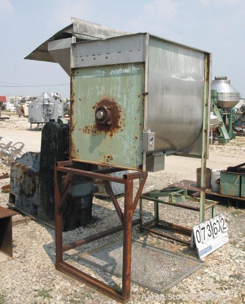 Used Marion Paddle Blender, 30 Cubic Feet, 304 Stainless Steel, Model 3020. Non-jacketed trough 36" wide x 48" long x 48" deep. 3" diameter shaft with (4) 2" wide x 13" long welded-on paddles on 2" d...
