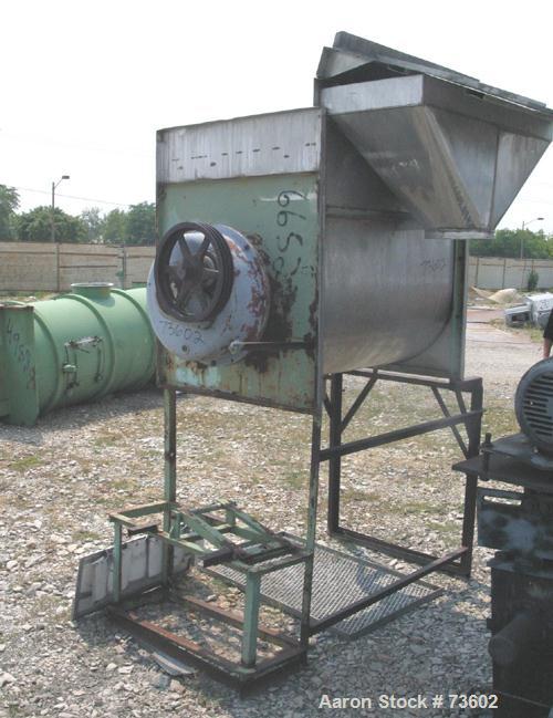 Used Marion Paddle Blender, 30 Cubic Feet, 304 Stainless Steel, Model 3020. Non-jacketed trough 36" wide x 48" long x 48" deep. 3" diameter shaft with (4) 2" wide x 13" long welded-on paddles on 2" d...