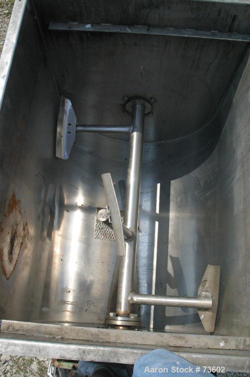 Used Marion Paddle Blender, 30 Cubic Feet, 304 Stainless Steel, Model 3020. Non-jacketed trough 36" wide x 48" long x 48" deep. 3" diameter shaft with (4) 2" wide x 13" long welded-on paddles on 2" d...