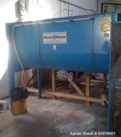 Used Marion Mixer, Model 3060. 60 cubic foot carbon steel paddle mixer. 20 hp, 1800 rpm motor, hinged cover, dust collector.
