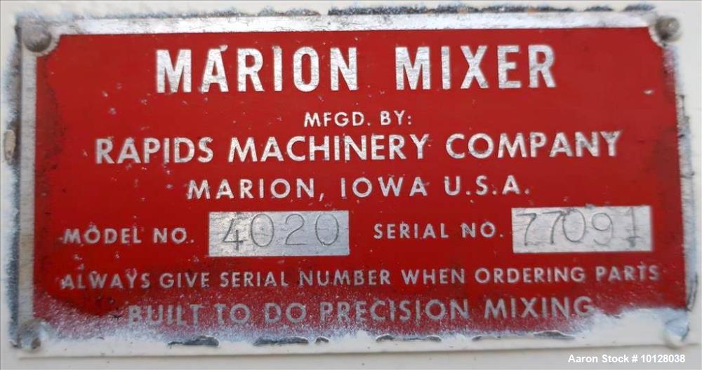 Used- Marion 45 Cubic Foot Paddle Mixer, Model 4020