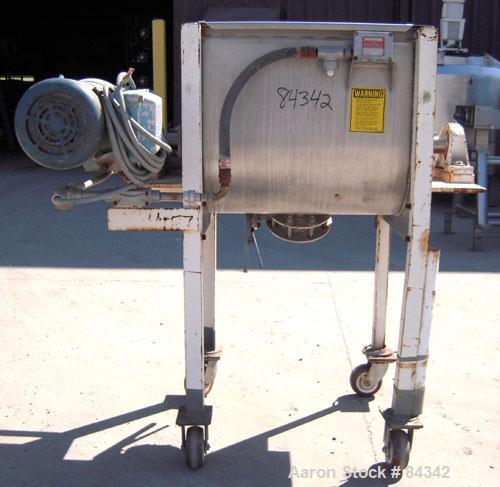 Used Marion Paddle Mixer, Model 6001. 3.5 cubic feet working capacity (5 total), 304 stainless steel. Non-jacketed trough 18" wide x 24" long x approximately 21" deep, 2" diameter shaft with (4) weld...