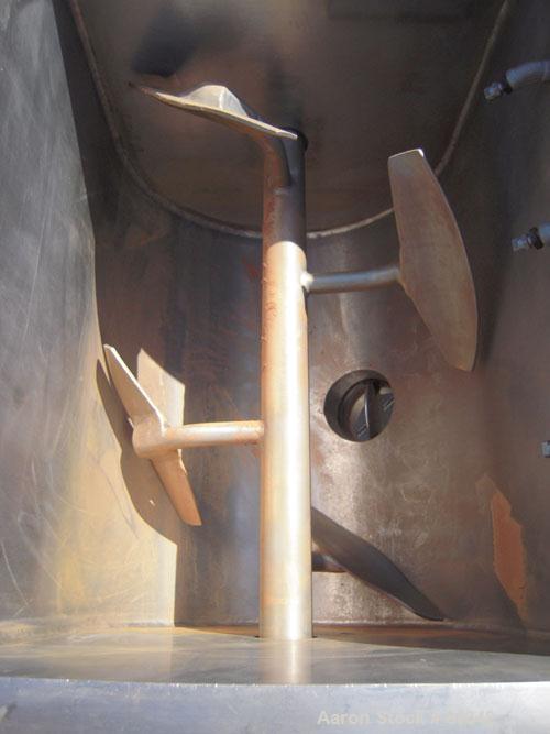 Used Marion Paddle Mixer, Model 6001. 3.5 cubic feet working capacity (5 total), 304 stainless steel. Non-jacketed trough 18" wide x 24" long x approximately 21" deep, 2" diameter shaft with (4) weld...