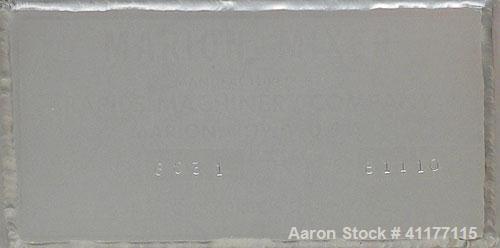 Used Marion Paddle Mixer, 15 Cubic Feet,  304 Stainless Steel. Non-jacketed trough 27-1/2" wide x 48" long x 35" deep. 3" diameter shaft with 4 paddles, (2) with end scrapers, welded to 1-1/2" diamet...