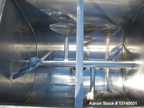 Used- Marion Paddle Mixer, approximately 35 Cubic Feet., Model 6041. 304 stainless steel, jacketed. Trough dimensions are 48...