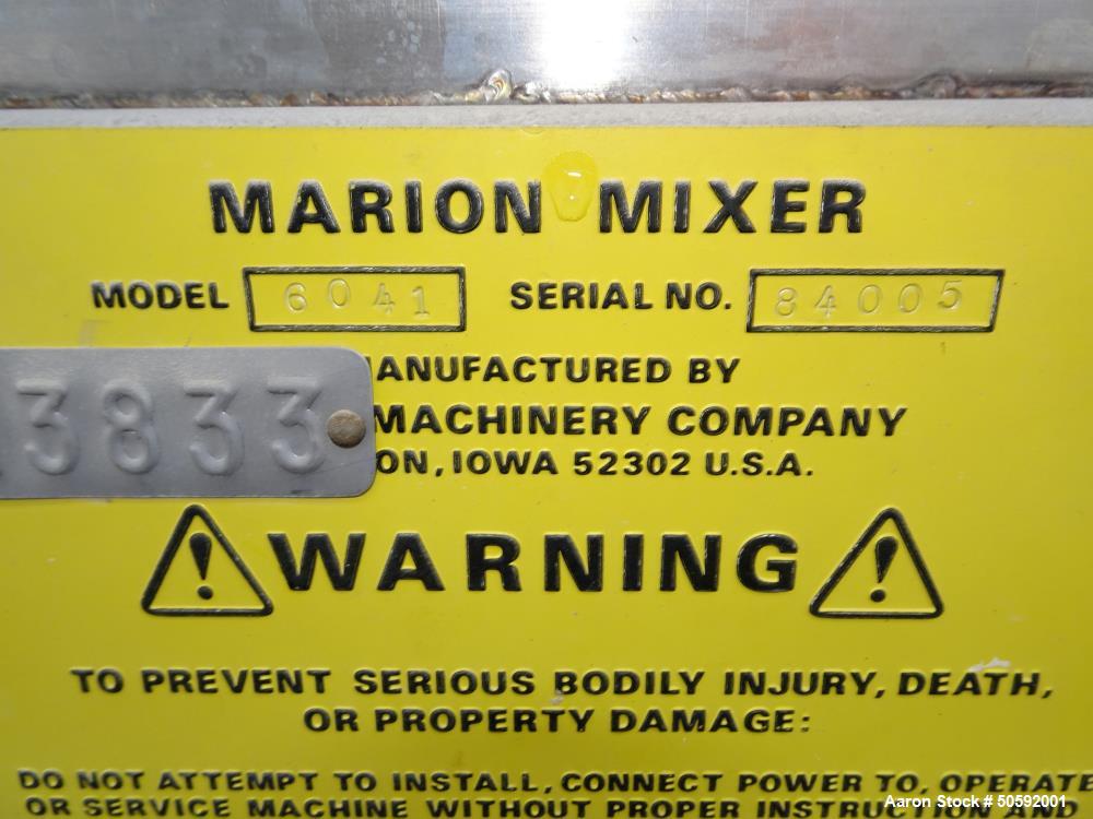 Used- Marion Paddle Mixer, Model 6041