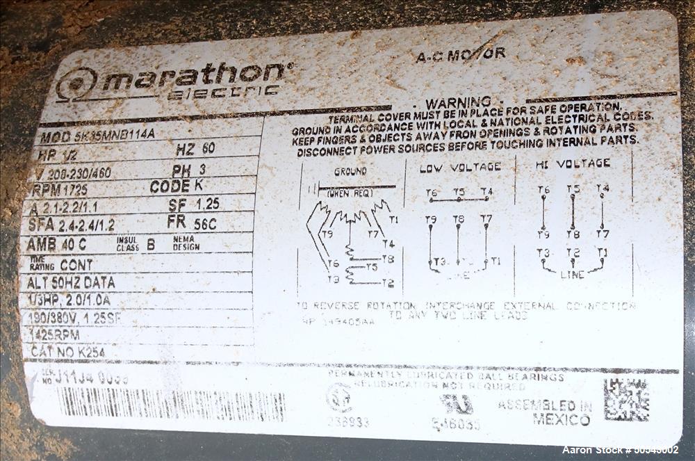 Used- Marion Manufacturing Paddle Mixer, Model BPS4272