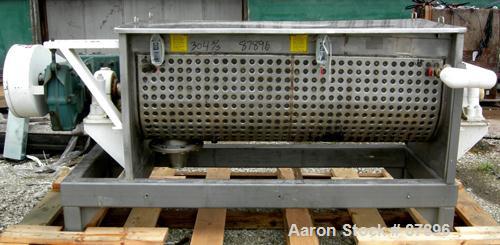 USED: Marion Continuous Paddle Mixer, model C2472. 4.3 to 15.4 cubic feet working capacity, 304 stainless steel. Dimple jacketed trough 24" wide x 72" long x approximately 27" deep, rated 125 psi at ...
