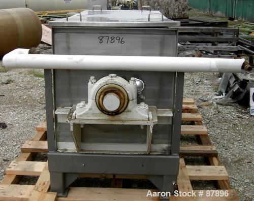 USED: Marion Continuous Paddle Mixer, model C2472. 4.3 to 15.4 cubic feet working capacity, 304 stainless steel. Dimple jacketed trough 24" wide x 72" long x approximately 27" deep, rated 125 psi at ...