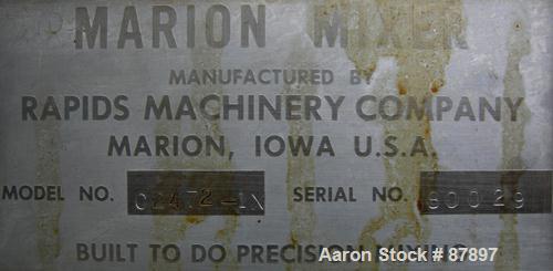 Used Stainless Steel Marion Continuous Paddle Mixer, model C2472