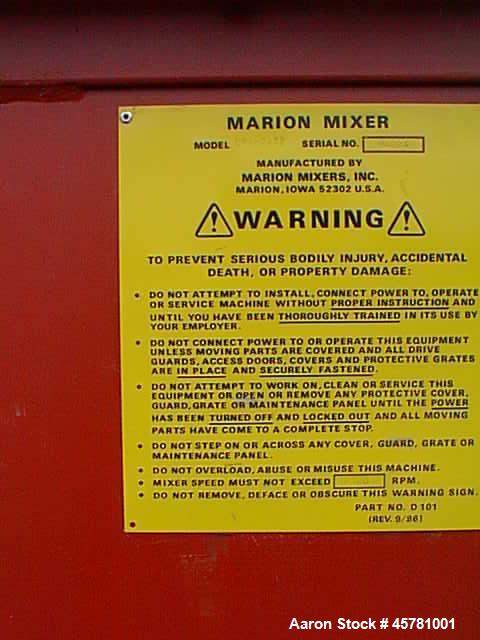 Unused- Marion Paddle Mixer, Model CPA-2472.