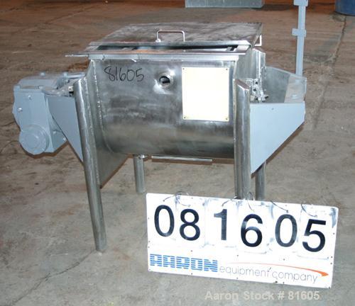 USED: Marion paddle mixer, model FPS1824. 4 cu ft working capacity, 304 stainless steel. Non-jacketed trough 18" wide x 24" long x 22" deep, 2" diameter shaft with 4 welded-on paddles, 1" diameter po...