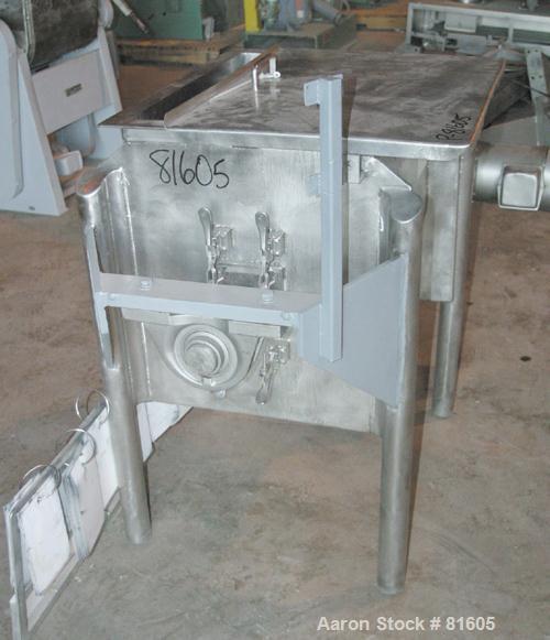 USED: Marion paddle mixer, model FPS1824. 4 cu ft working capacity, 304 stainless steel. Non-jacketed trough 18" wide x 24" long x 22" deep, 2" diameter shaft with 4 welded-on paddles, 1" diameter po...