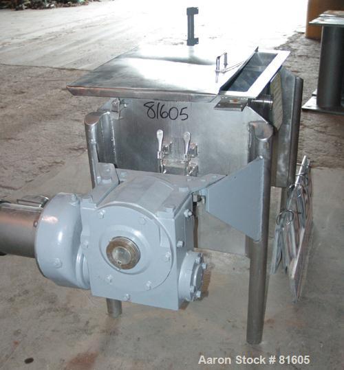 USED: Marion paddle mixer, model FPS1824. 4 cu ft working capacity, 304 stainless steel. Non-jacketed trough 18" wide x 24" long x 22" deep, 2" diameter shaft with 4 welded-on paddles, 1" diameter po...