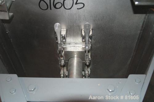 USED: Marion paddle mixer, model FPS1824. 4 cu ft working capacity, 304 stainless steel. Non-jacketed trough 18" wide x 24" long x 22" deep, 2" diameter shaft with 4 welded-on paddles, 1" diameter po...