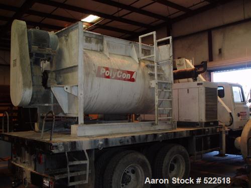 USED: Marion model HPC-5496 semi-cylindrical batch mixer, carbon steel. 54" diameter x 8'0", 101 cubic foot mixing capacity....