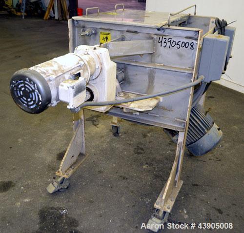 Used Marion Paddle Mixer, Model SPS1824, 3.5 Cubic Foot Working Capacity (5 Total), 304 Stainless Steel. Non-jacketed trough 18” wide x 24” long x approximately 22” deep. 2-1/4” Diameter shaft with (...